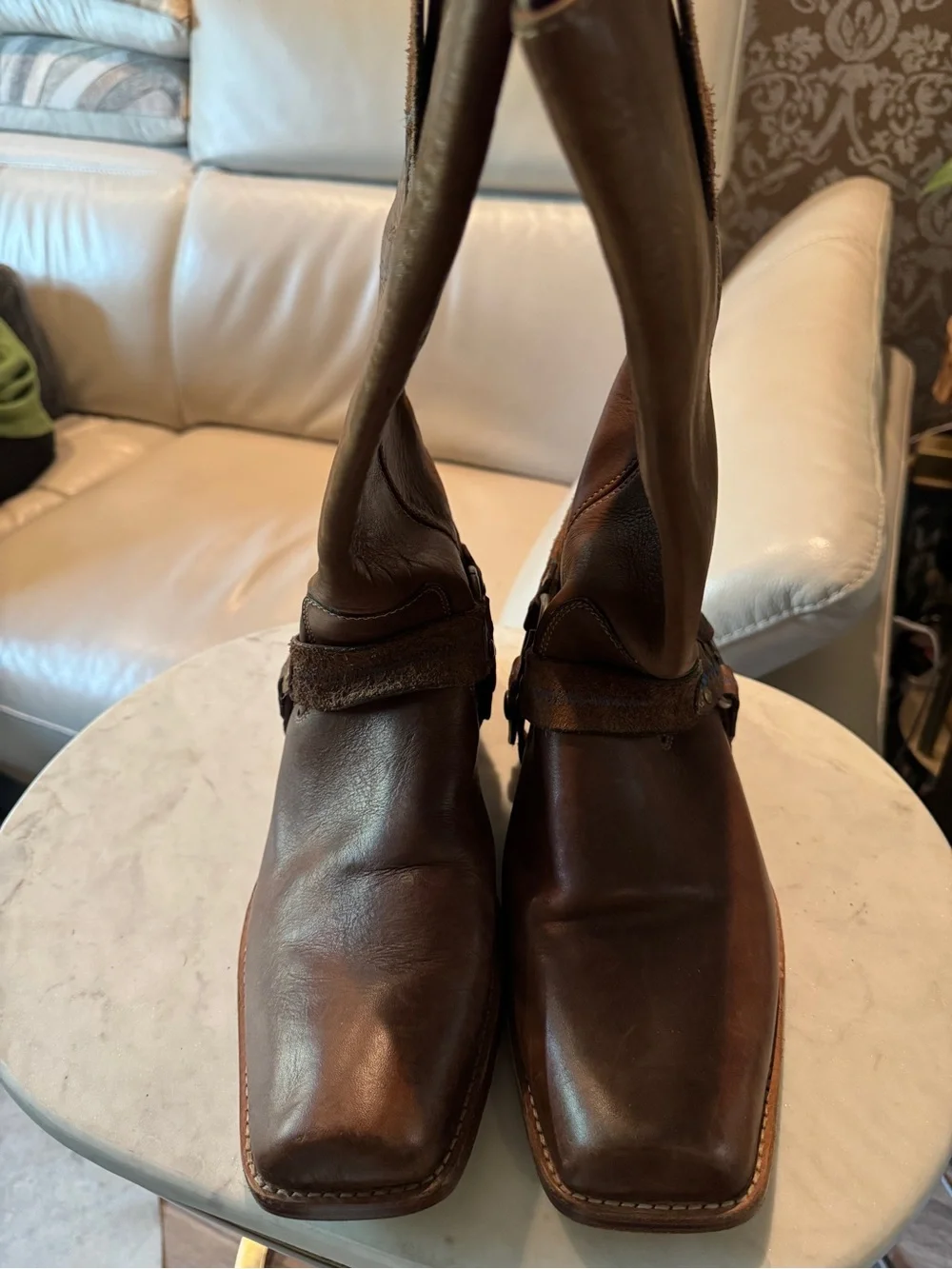 BEDFORD BED|STU Brown Leather Boot with Purple Lining Sz 12 - Picture 5 of 10